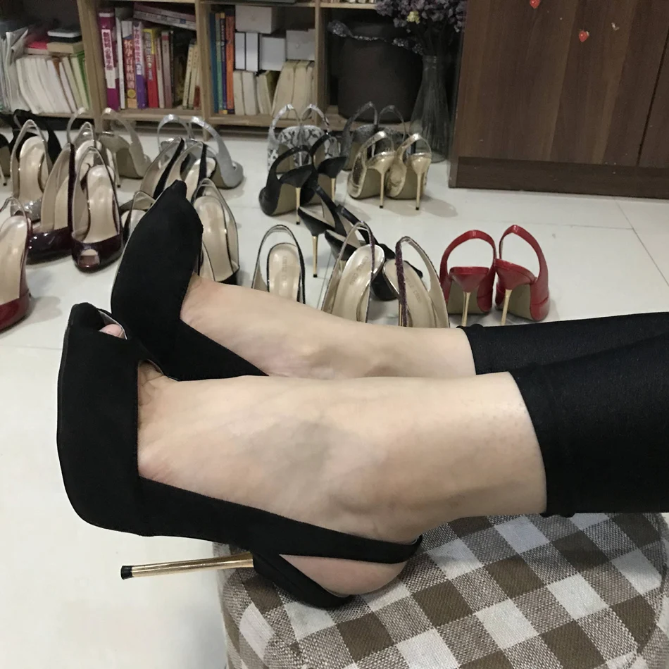 Women Stiletto Thin Iron High Heel Sandals Sexy Sling Back Peep Toe Black Suede Party Bridal Ball Lady Shoe 3845-g7
Women Stiletto Thin Iron High Heel Sandals Sexy Sling Back Peep Toe Black Suede Party Bridal Ball Lady Shoe 3845-g7