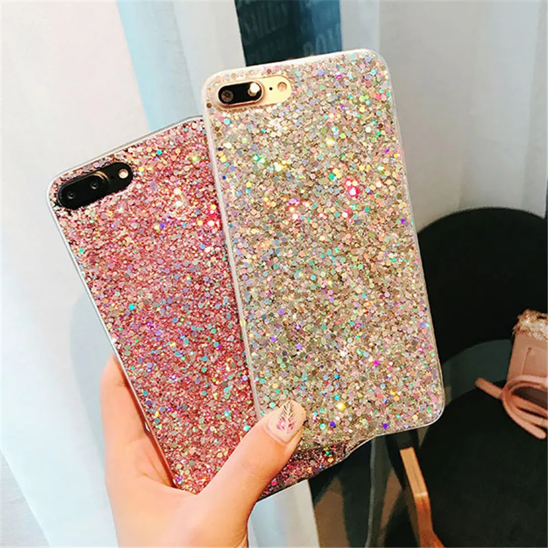 Блестящий чехол для iPhone 5 5S силиконовый Мягкий с блестками 5SE 6 6S 7 8 Plus X XR XS Max |