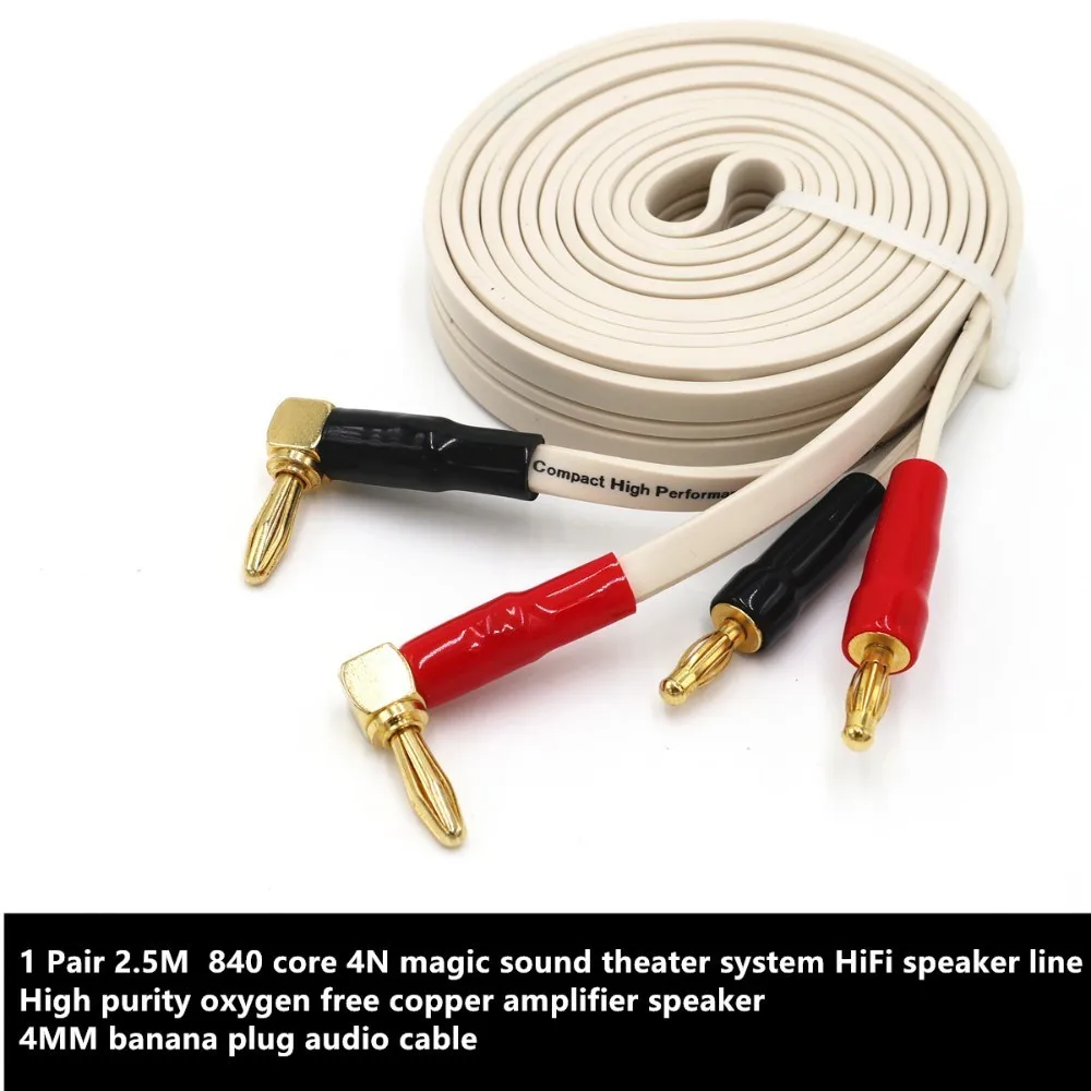 1 Pair 2.5M 4N High purity oxygen free copper HiFi speaker line amplifier speaker 4MM banana plug Audio Line
1 Pair 2.5M 4N High purity oxygen free copper HiFi speaker line amplifier speaker 4MM banana plug Audio Line