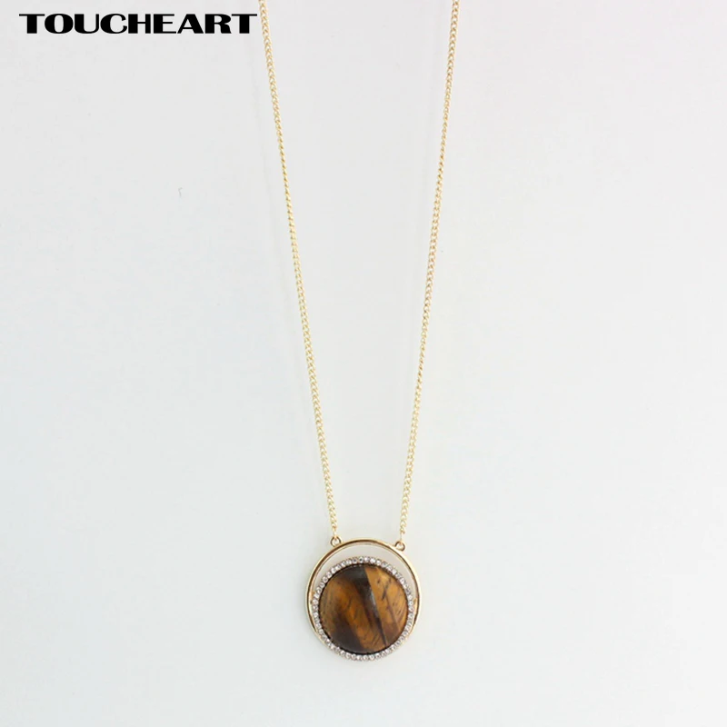 TOUCHEART Luxury Long rhinestone Gold color Necklaces & Pendants Tiger Eye stone Necklace for Women Couple Jewelry SNE160170
TOUCHEART Luxury Long rhinestone Gold color Necklaces & Pendants Tiger Eye stone Necklace for Women Couple Jewelry SNE160170