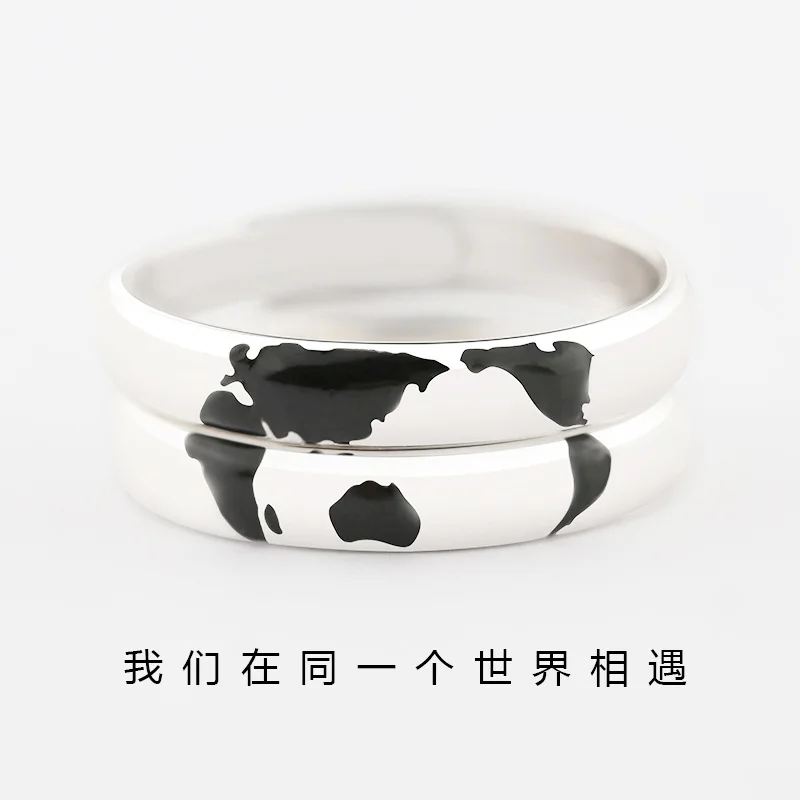 Creative Northern and Southern Hemispheres Cute SLV Finger ring jewelry Valentine's Day gifts 2pcs in
Creative Northern and Southern Hemispheres Cute SLV Finger ring jewelry Valentine's Day gifts 2pcs in