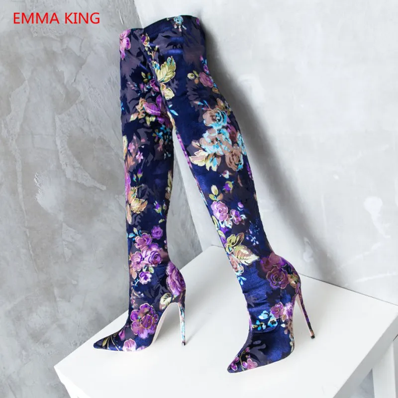 Winter Fashion Embroidered Prints Over Knee Boots Woman Shoes 2018 Sexy Pointed Toe 12cm High Heels Stretch Thigh High Boots
Winter Fashion Embroidered Prints Over Knee Boots Woman Shoes 2018 Sexy Pointed Toe 12cm High Heels Stretch Thigh High Boots