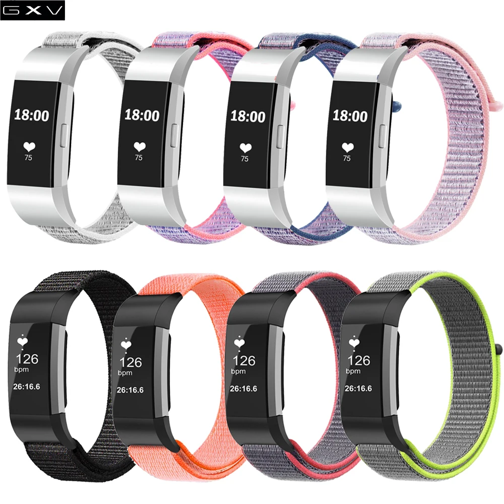 GXV для браслета Fitbit Charge 2 нейлоновая Спортивная петля дышащий сменный ремешок с