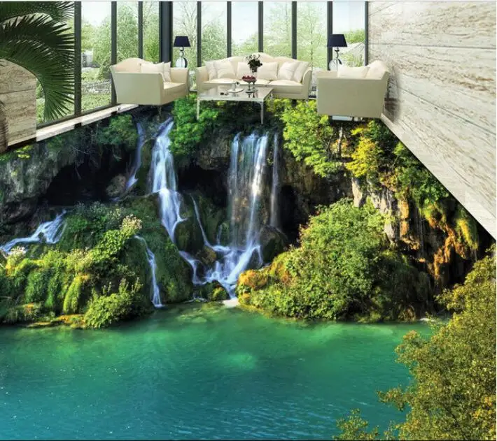3 d pvc flooring custom 3d bathroom flooring Romantic green mountain stream waterfall 3 d flooring painting mural wallpaper
3 d pvc flooring custom 3d bathroom flooring Romantic green mountain stream waterfall 3 d flooring painting mural wallpaper