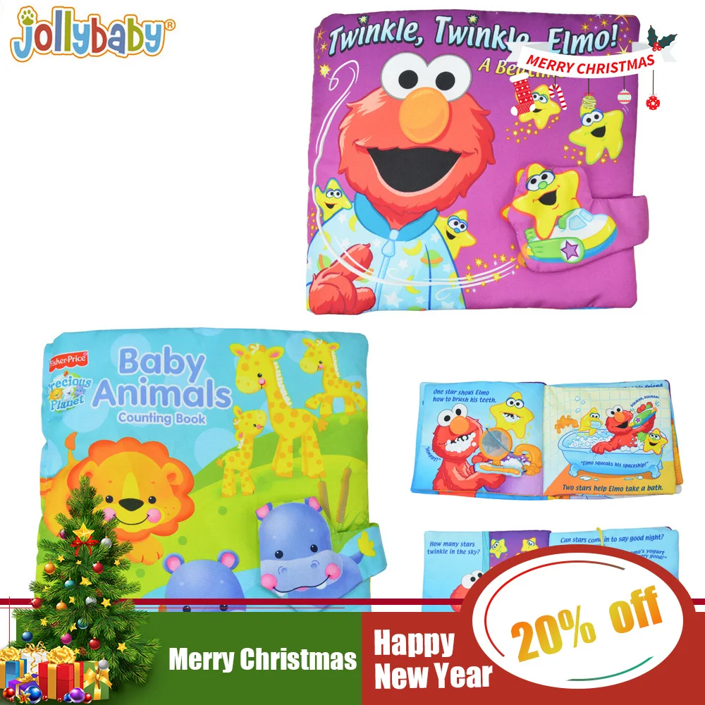 Jollybaby тканевые Книжные игрушки для детей книги девочек и мальчиков цветные