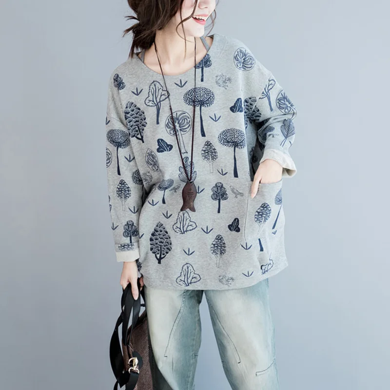 Johnature 2023 Autumn New Large Size Floral Print Female Korean Hoodies Full Sleeve O-Neck Pockets Loose Women 2 Colors Hoodies
Johnature 2023 Autumn New Large Size Floral Print Female Korean Hoodies Full Sleeve O-Neck Pockets Loose Women 2 Colors Hoodies