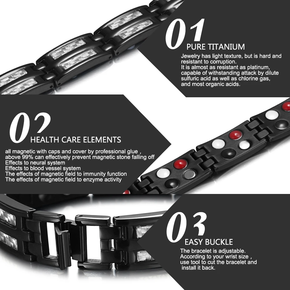 WelMag Dropship 2019 Double Row Negative ion Germanium Black Bracelet for Men Titanium Carbon Fiber Bracelets Bangles Gift
WelMag Dropship 2019 Double Row Negative ion Germanium Black Bracelet for Men Titanium Carbon Fiber Bracelets Bangles Gift