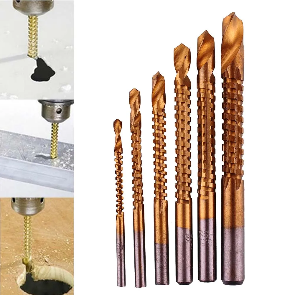6pcs/lots 3-8mm Titanium Coated HSS Drill Bit Electric Drill Plastic Metal Hole Grooving Drill Saw Carpenter Woodworking Tools
6pcs/lots 3-8mm Titanium Coated HSS Drill Bit Electric Drill Plastic Metal Hole Grooving Drill Saw Carpenter Woodworking Tools