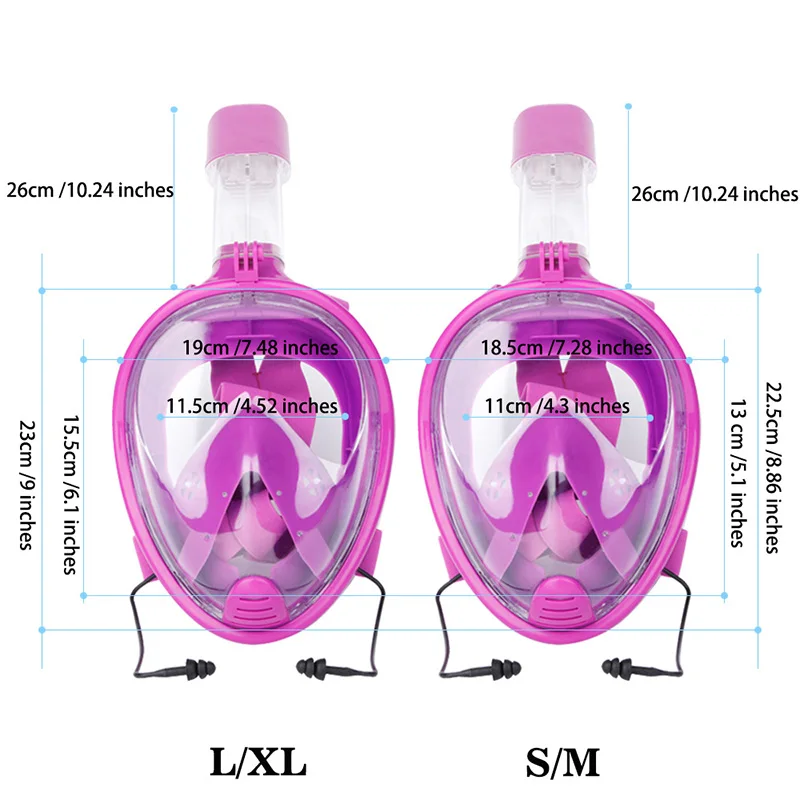Adult Full Face Snorkel Mask Panoramic View Anti-fog Anti-Leak Swimming Snorkel Scuba Underwater Diving Mask GoPro Compatible
Adult Full Face Snorkel Mask Panoramic View Anti-fog Anti-Leak Swimming Snorkel Scuba Underwater Diving Mask GoPro Compatible