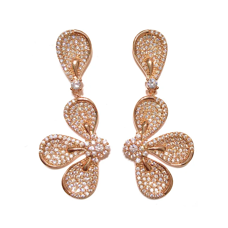 Bilincolor fashion rose gold Heavy Luxury Floral Flower Hollow Geometry Full Mirco Paved Cubic Zirconia Wedding Earring Women
Bilincolor fashion rose gold Heavy Luxury Floral Flower Hollow Geometry Full Mirco Paved Cubic Zirconia Wedding Earring Women