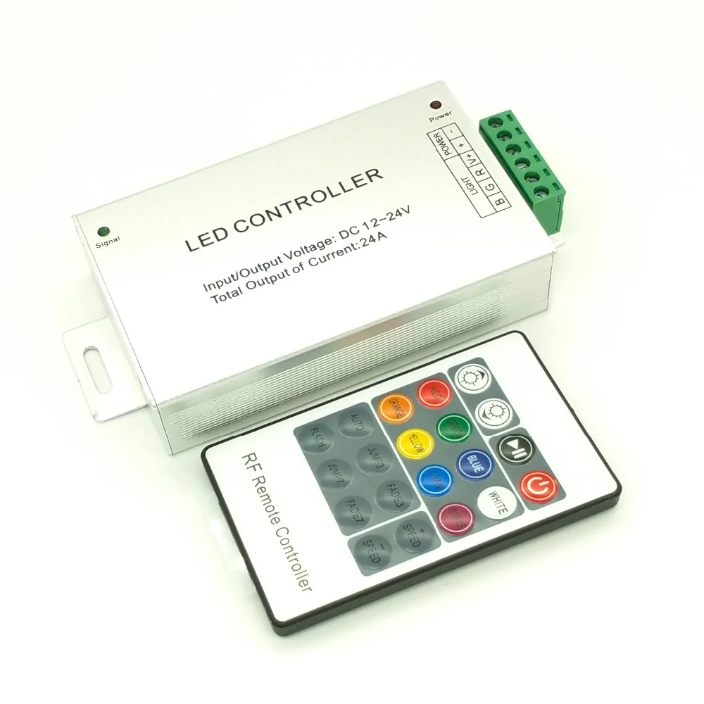 24A 288W RF 20keys Remote Controller for 3528 5050 RGB LED Strip Lights DC12-24V
24A 288W RF 20keys Remote Controller for 3528 5050 RGB LED Strip Lights DC12-24V