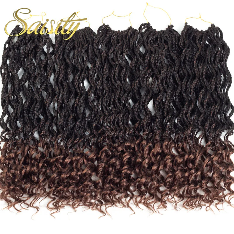 Saisity богиня коробка косами крючком волос косы синтетических плетение черный