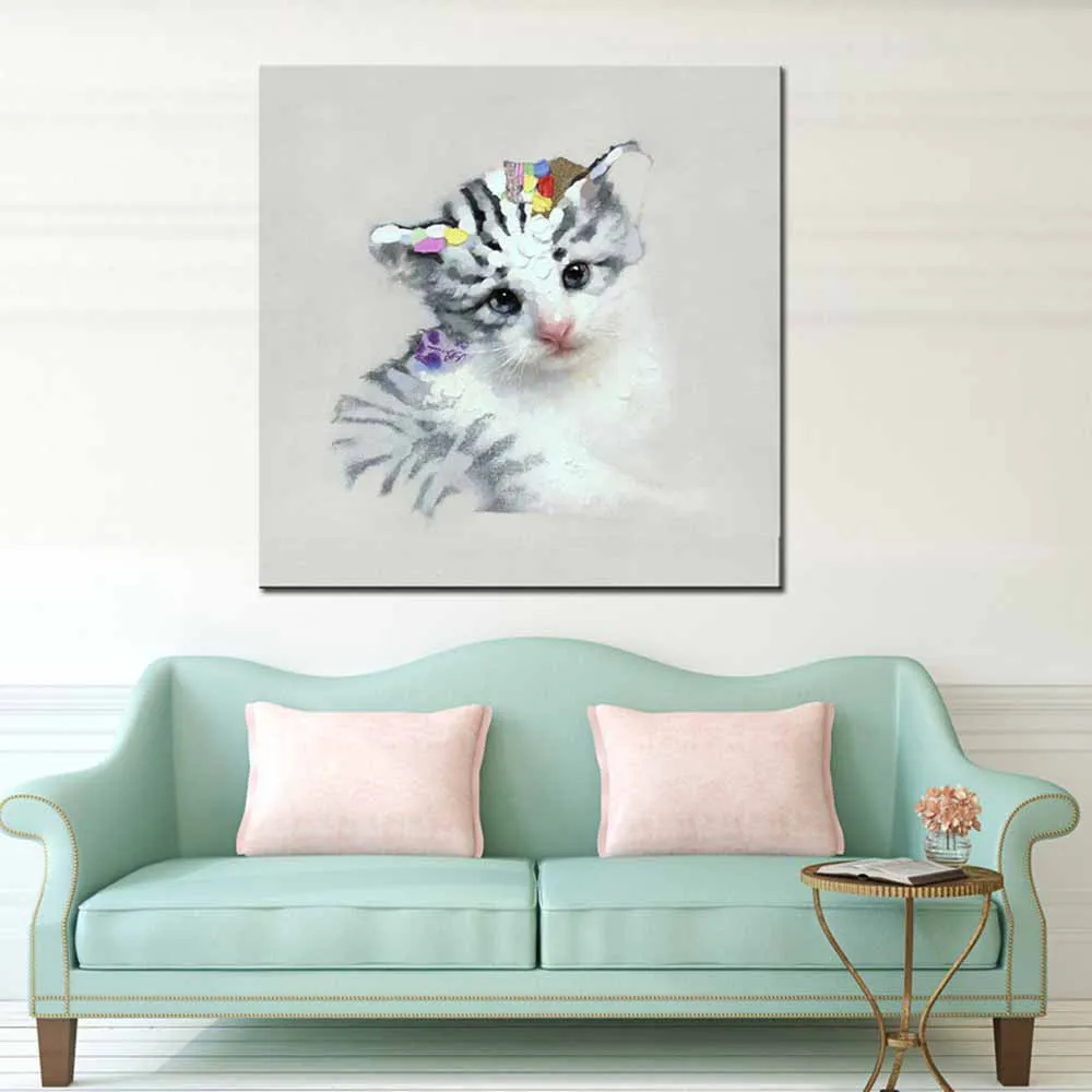 Hand Painted Cartoon Wall Picture Lovely Cats Oil Canvas Painting Lovely Cat Wall Picture Children's Room Home Art Wall Decor
Hand Painted Cartoon Wall Picture Lovely Cats Oil Canvas Painting Lovely Cat Wall Picture Children's Room Home Art Wall Decor