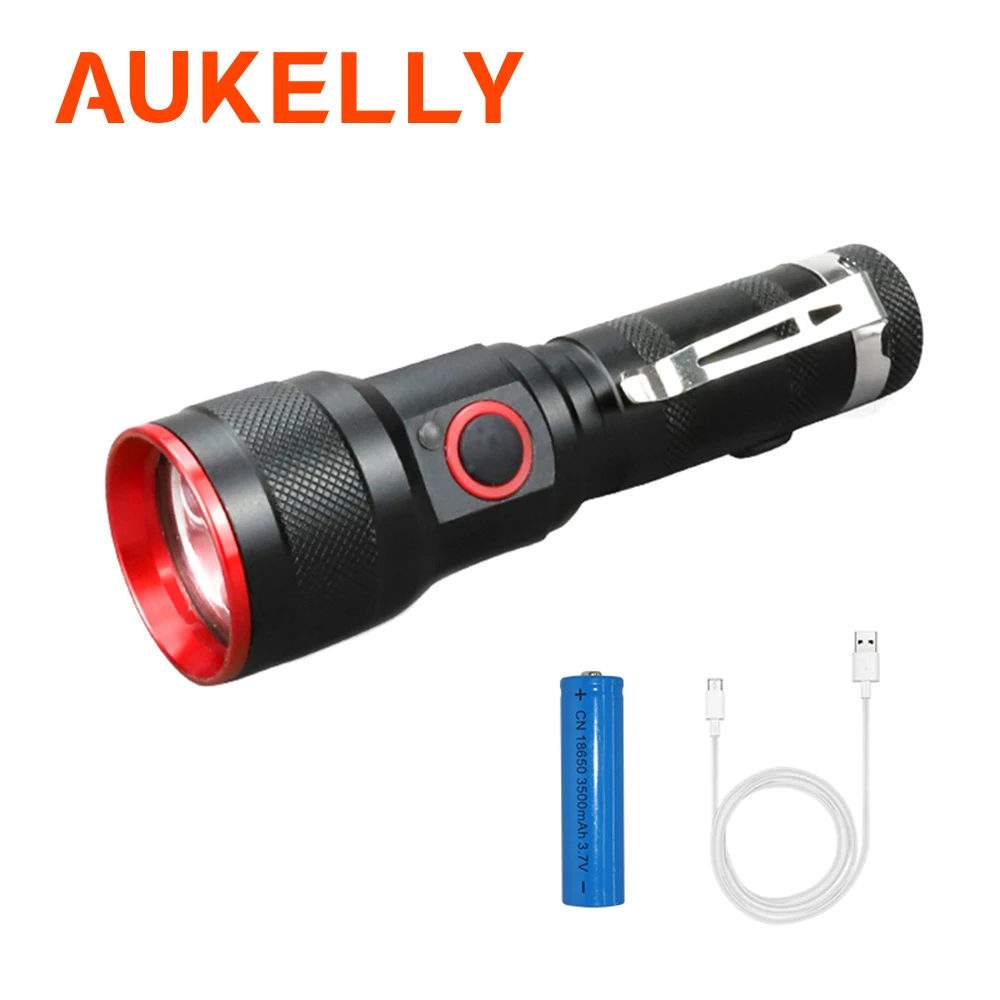 Aukelly 6000LM USB Перезаряжаемые фонарик XML-T6 светодиодный фонарик с фиксированным фокусом 3 режима тактический фонарь для 18650 с USB кабелем
Aukelly 6000LM USB Перезаряжаемые фонарик XML-T6 светодиодный фонарик с фиксированным фокусом 3 режима тактический фонарь для 18650 с USB кабелем