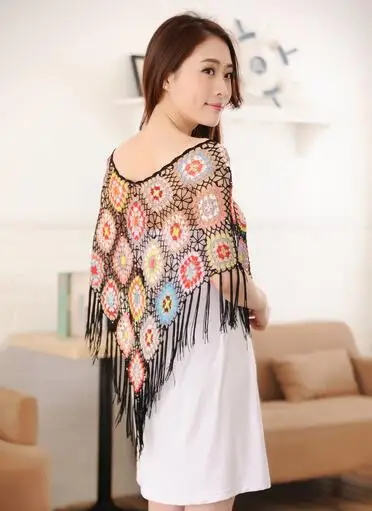 New fashion women crocheted shawl hook flower lace cape tops openwork smock fringed tops
New fashion women crocheted shawl hook flower lace cape tops openwork smock fringed tops