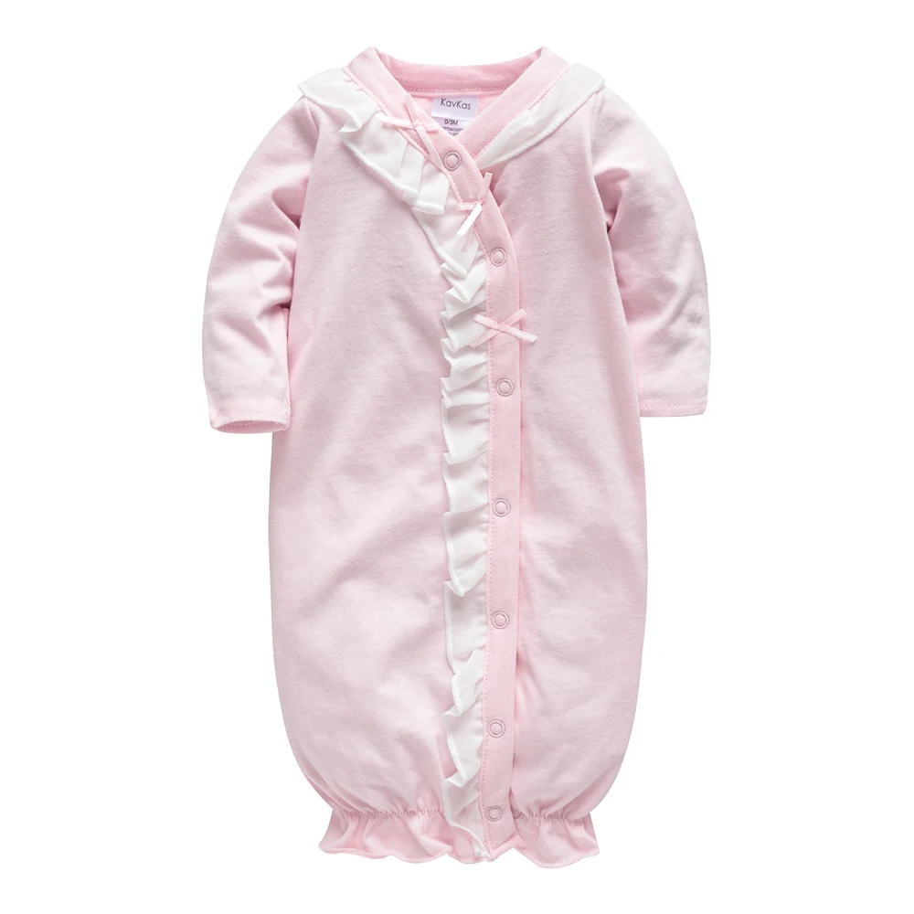 Kavkas/одежда для сна малышей хлопковая розовая одежда с длинными рукавами и