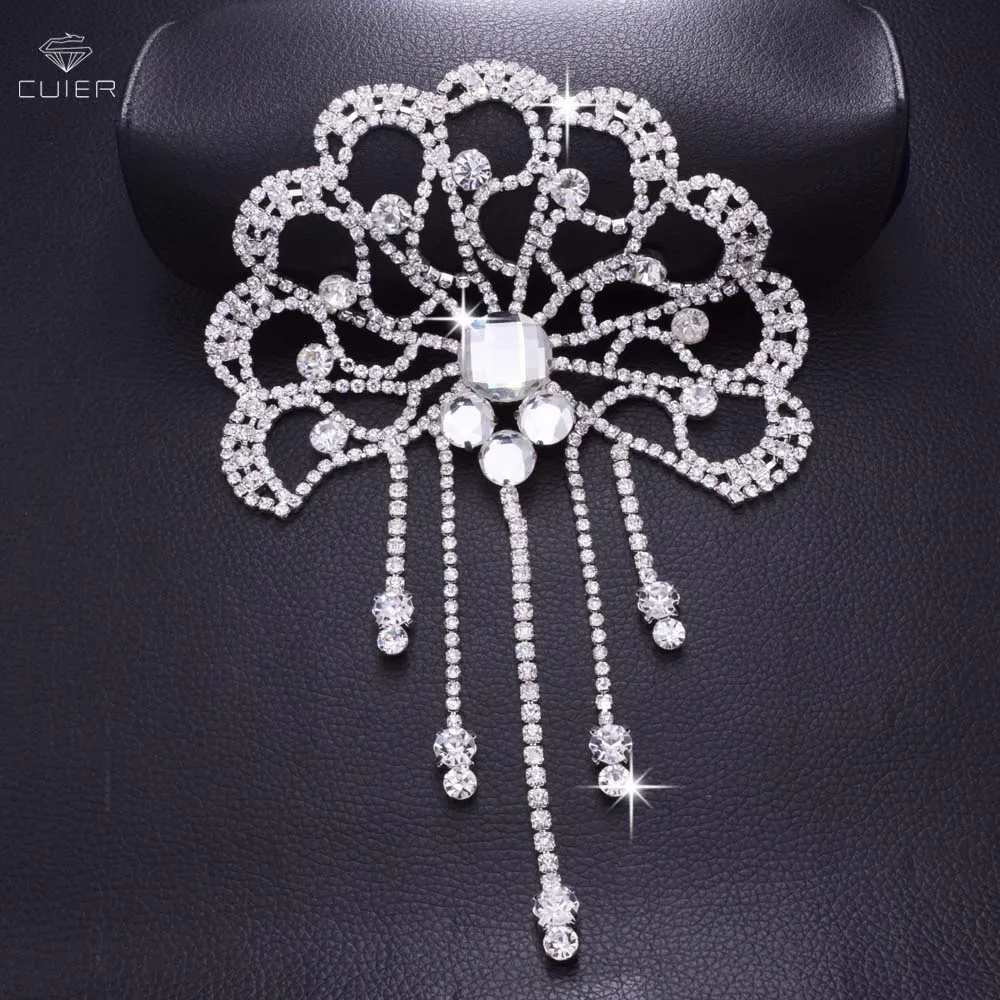 CuiEr 10pcs/lot Tassel Peacock's tail Bridal Patches Appliques Sew on Crystal Rhinestone Silver Shiny Glass Strass Sewing YH-232
CuiEr 10pcs/lot Tassel Peacock's tail Bridal Patches Appliques Sew on Crystal Rhinestone Silver Shiny Glass Strass Sewing YH-232