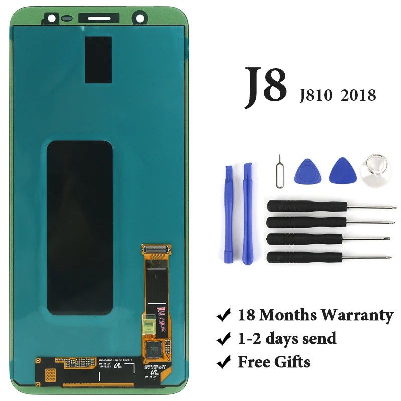 ЖК экран Super AMOLED для J8 2018 J810 J810F 5 8 дюйма сменный дисплей дигитайзер сенсорный в