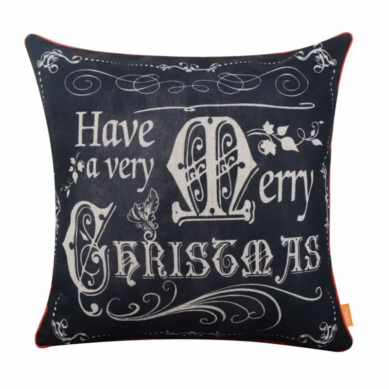 LINKWELL 18x18 inches Blackboard Art Words Monogram Have a very Merry Christmas Linen Pillowcase Cushion Cover with Red Binding
LINKWELL 18x18 inches Blackboard Art Words Monogram Have a very Merry Christmas Linen Pillowcase Cushion Cover with Red Binding