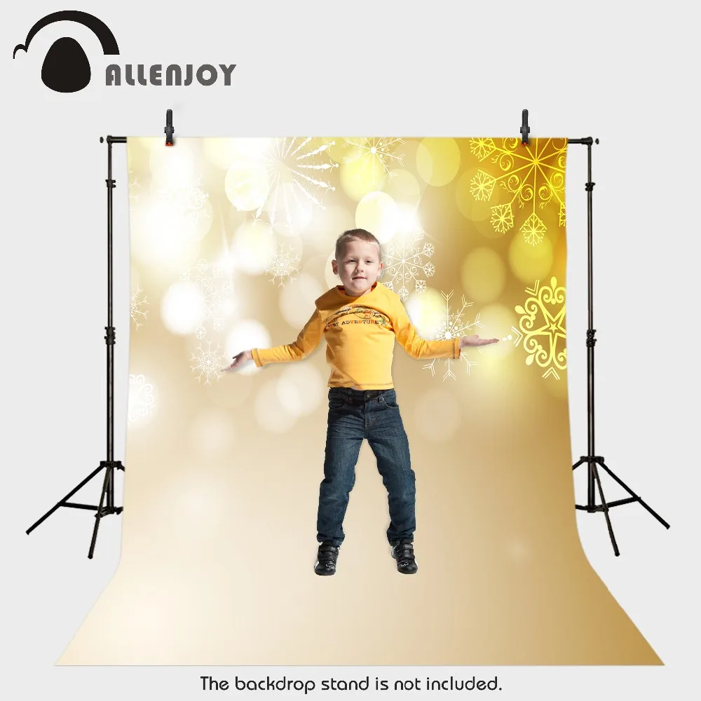 AllEnjoy фон для фотосъемки Рождество светло Золотые снежинки зимние виниловые