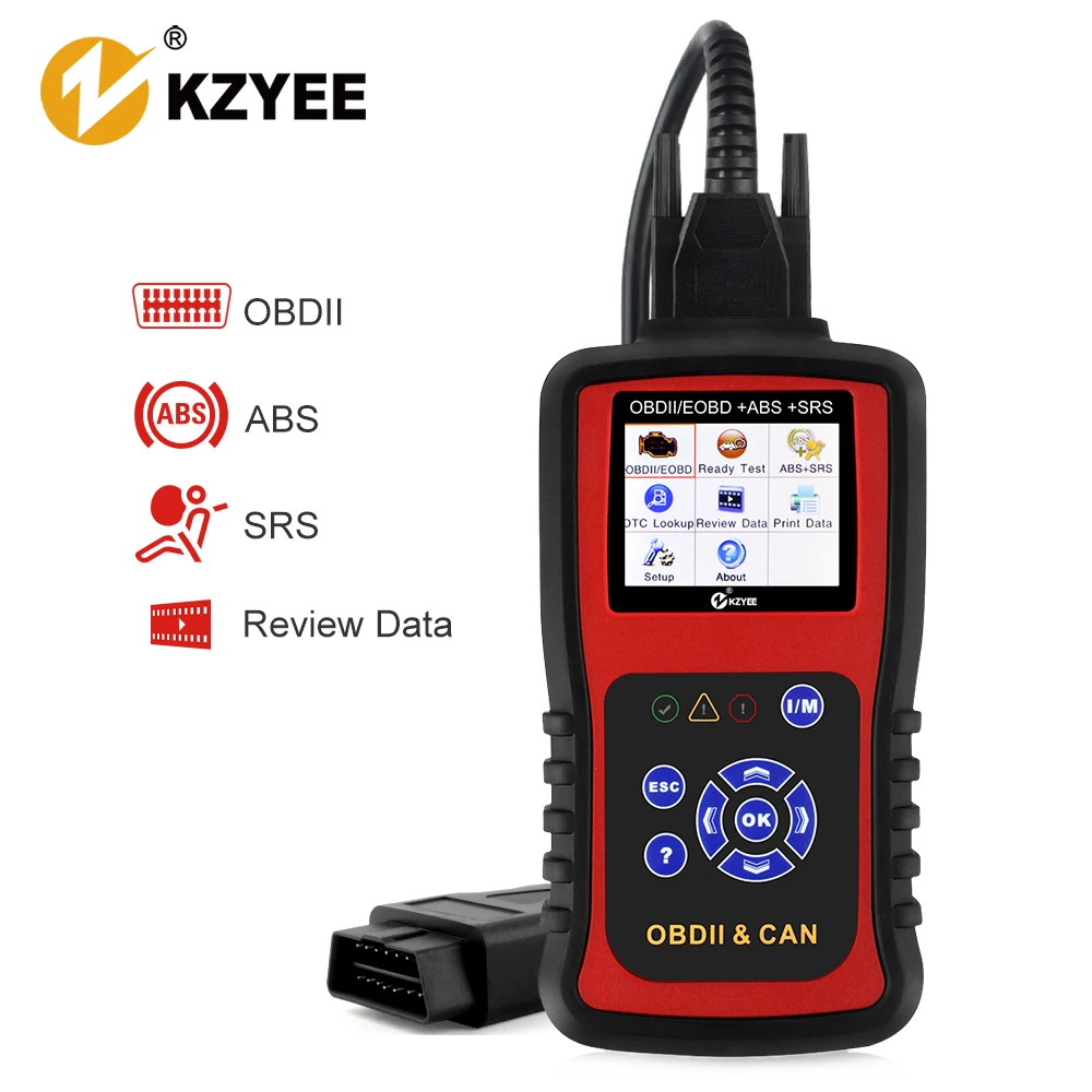 Автомобильный сканер KZYEE KC501 OBDII ABS подушка безопасности SRS проверка данных в