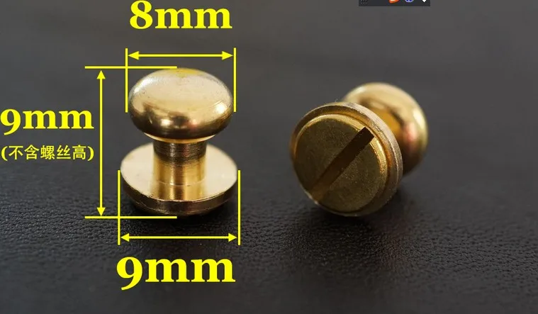 30pcs/lot High Quality 8mm Stud Screw Round Head Solid Brass Nail Leather Screw Rivet Chicago Button For DIY Leather Decoration
30pcs/lot High Quality 8mm Stud Screw Round Head Solid Brass Nail Leather Screw Rivet Chicago Button For DIY Leather Decoration