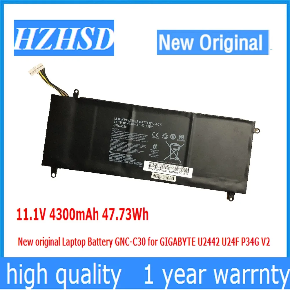 11,1 V 4300 мА/ч, 47.73Wh новый оригинальный ноутбук Батарея GNC-C30 для GIGABYTE U2442 U24F P34G V2
11,1 V 4300 мА/ч, 47.73Wh новый оригинальный ноутбук Батарея GNC-C30 для GIGABYTE U2442 U24F P34G V2