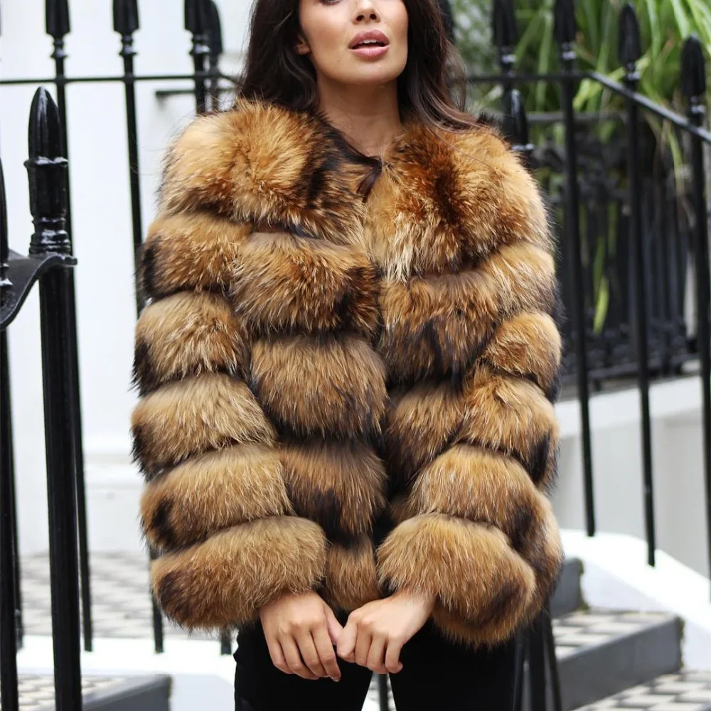 Real Raccoon Fur Jacket Women Winter Coat Fashion Genuine Leather Full Sleeve Strips Full Pelt Natural Raccoon Fur Coat Female
Real Raccoon Fur Jacket Women Winter Coat Fashion Genuine Leather Full Sleeve Strips Full Pelt Natural Raccoon Fur Coat Female