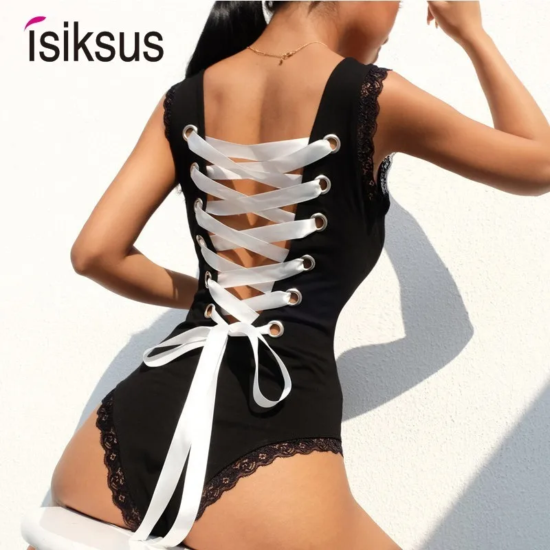 isiksus Black Summer Sexy Thong Bodysuit Women Sleeveless Backless Lace Up 2019 Patchwork Open Crotch Bodysuit For Women JS028
isiksus Black Summer Sexy Thong Bodysuit Women Sleeveless Backless Lace Up 2019 Patchwork Open Crotch Bodysuit For Women JS028