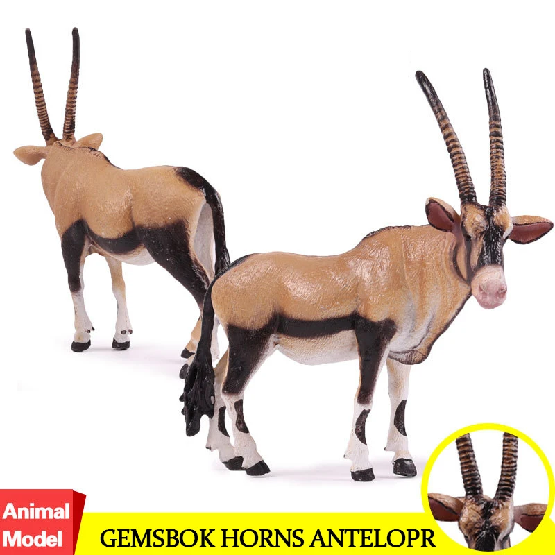 Экшн-фигурка животного из дикой природы рога Gemsbok антенлопр олень модель ПВХ