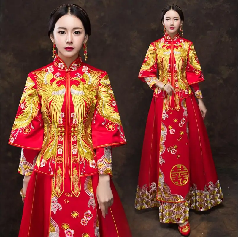 Cheongsam Chinese Women's Wedding Dress QiPao Embroidery Evening Long gown Dress la robe de mariee cheongsam femmes chinoises
Cheongsam Chinese Women's Wedding Dress QiPao Embroidery Evening Long gown Dress la robe de mariee cheongsam femmes chinoises