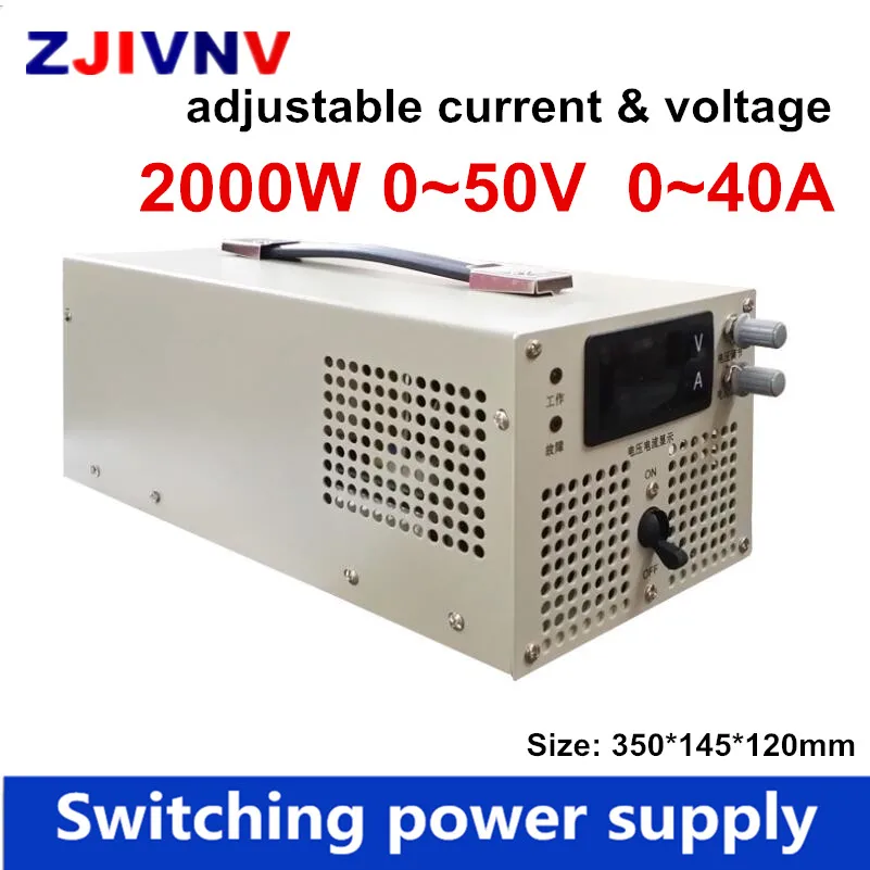 2000w Switching Power Supply 0-50VDC Adjustable Voltage Power Supply 0-40A Current Adjustable 50V 40A Switching Power Supply
2000w Switching Power Supply 0-50VDC Adjustable Voltage Power Supply 0-40A Current Adjustable 50V 40A Switching Power Supply