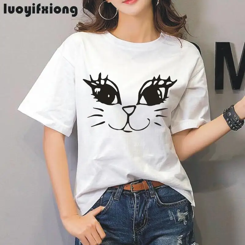 Fashion Harajuku Cat Print Tshirt Women Tops Summer Tee Shirt Femme Girl Hipster O-neck Women Tshirt Plus Size Casual T-shirt
Fashion Harajuku Cat Print Tshirt Women Tops Summer Tee Shirt Femme Girl Hipster O-neck Women Tshirt Plus Size Casual T-shirt
