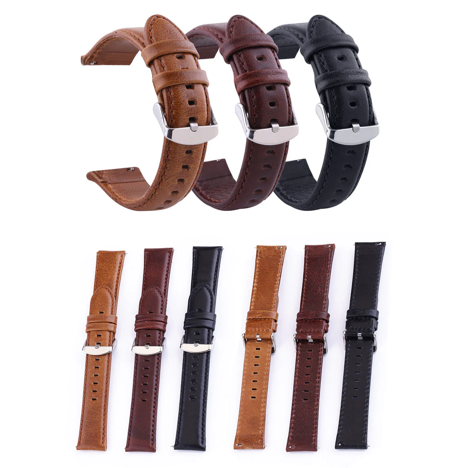 Genuine Leather Watchbands 18mm 20mm 22mm 24mm Black Dark Brown Women Men Cowhide Watch Band Strap Belt With Metal Buckle
Genuine Leather Watchbands 18mm 20mm 22mm 24mm Black Dark Brown Women Men Cowhide Watch Band Strap Belt With Metal Buckle