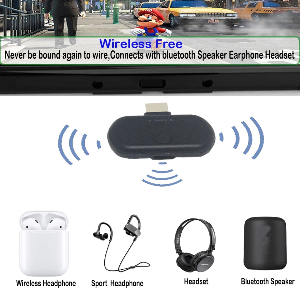Беспроводной Bluetooth V5.0 Type-C аудио передатчик адаптер преобразователь для Nintendo Switch