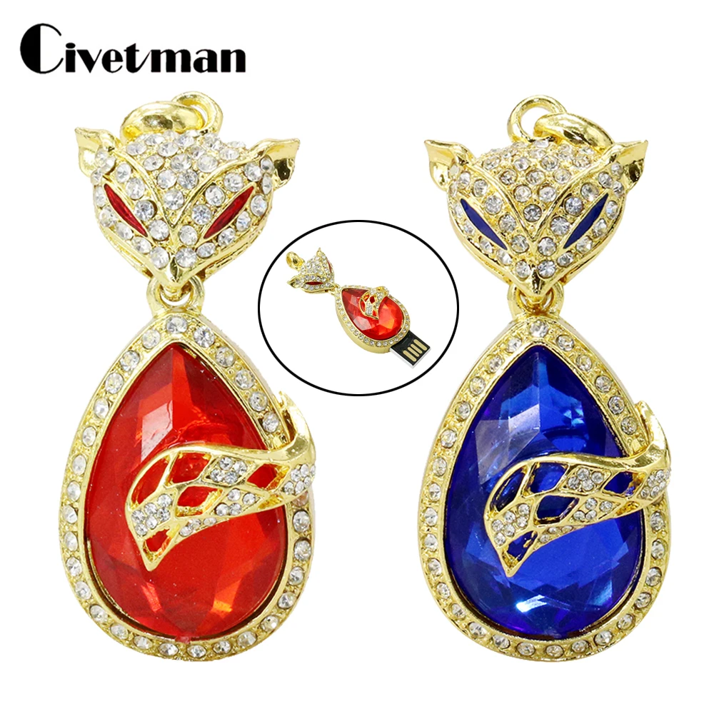 Fashion Cute Animal Crystal Fox USB Flash Drive Pendrive USB Stick 4GB 8GB 16GB 32GB 64GB 128GB 256GB Necklace Memoria USB Disk
Fashion Cute Animal Crystal Fox USB Flash Drive Pendrive USB Stick 4GB 8GB 16GB 32GB 64GB 128GB 256GB Necklace Memoria USB Disk