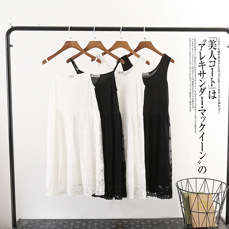 Spring and summer embroidery floral loose plus size spaghetti strape tank top full slip modal cotton lace women dress
Spring and summer embroidery floral loose plus size spaghetti strape tank top full slip modal cotton lace women dress