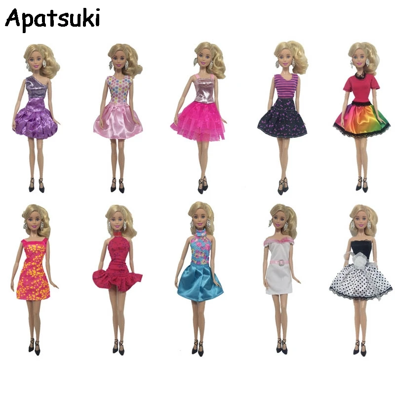10pcs Fashion Colorful Doll Dress For Barbie Dolls Dresses Clothes For Barbie Dollhouse Princess Dresses 1/6 Doll Accessories
10pcs Fashion Colorful Doll Dress For Barbie Dolls Dresses Clothes For Barbie Dollhouse Princess Dresses 1/6 Doll Accessories