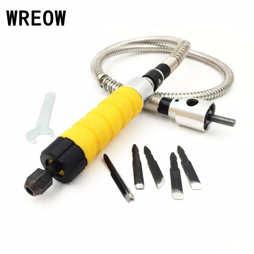 Flex Metal Shaft Wood Chisel Carving Tool Set Engraving Woodworking Tool With 5pcs Carving Blade Tip For Polishing
Flex Metal Shaft Wood Chisel Carving Tool Set Engraving Woodworking Tool With 5pcs Carving Blade Tip For Polishing