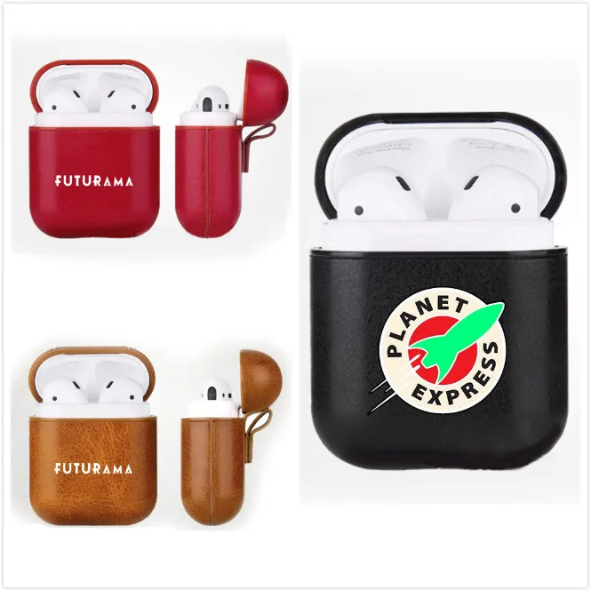 Futurama кожаный чехол Airpods Bluetooth беспроводная гарнитура защитный для Apple AirPods