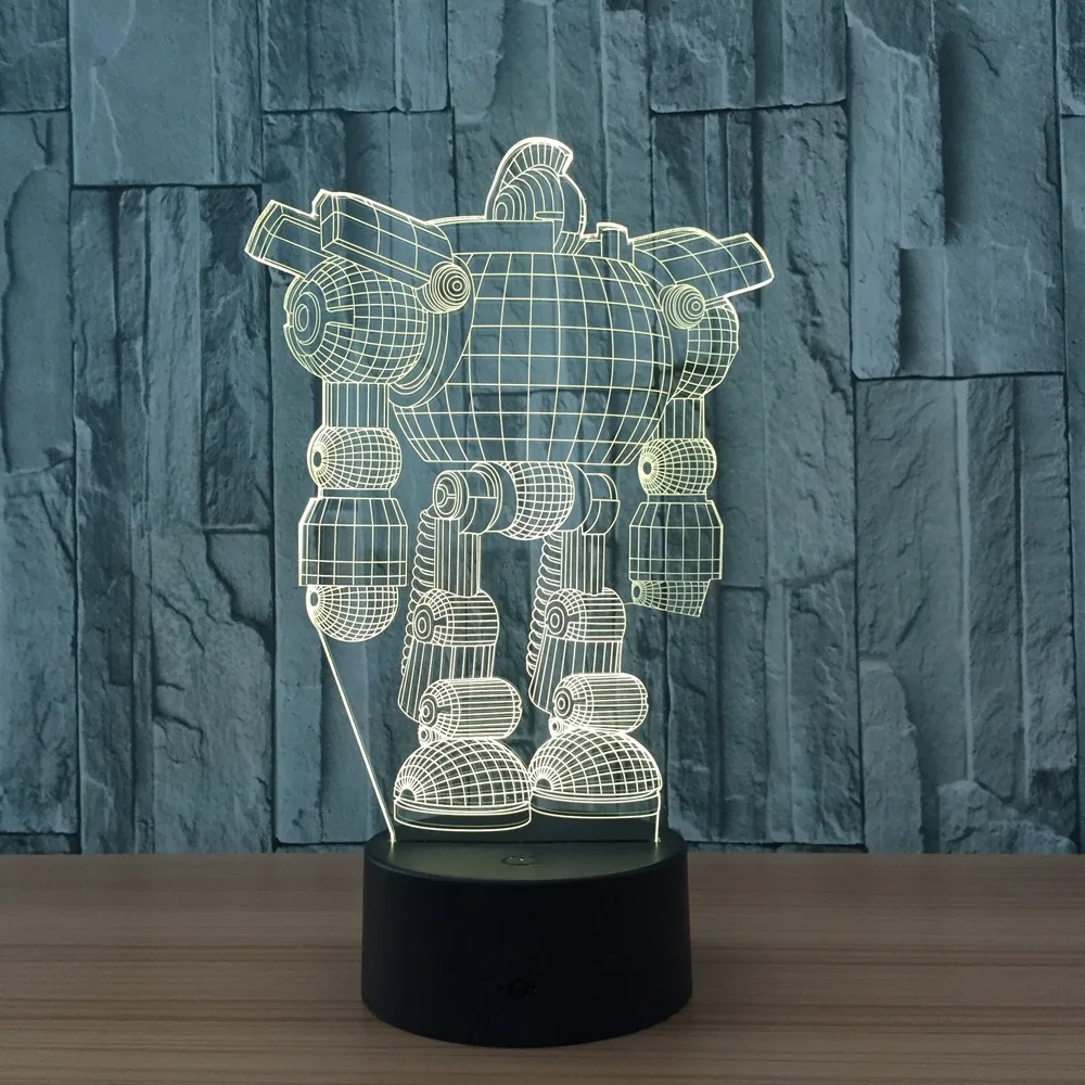 Robot 3D Lamp 7 Color Led Night Lamps for Kids Touch Led USB Table Lampara Lampe Baby Sleeping Nightlight Illusion Sensor Led
Robot 3D Lamp 7 Color Led Night Lamps for Kids Touch Led USB Table Lampara Lampe Baby Sleeping Nightlight Illusion Sensor Led