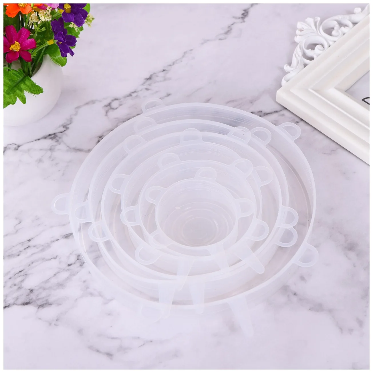 6Pcs/lot Clear Reusable Silicone Wrap Seal Food Fresh Keeping Wrap Lid Cover Stretch Vacuum Food Wrap Bowl Cover Kitchen Tools
6Pcs/lot Clear Reusable Silicone Wrap Seal Food Fresh Keeping Wrap Lid Cover Stretch Vacuum Food Wrap Bowl Cover Kitchen Tools