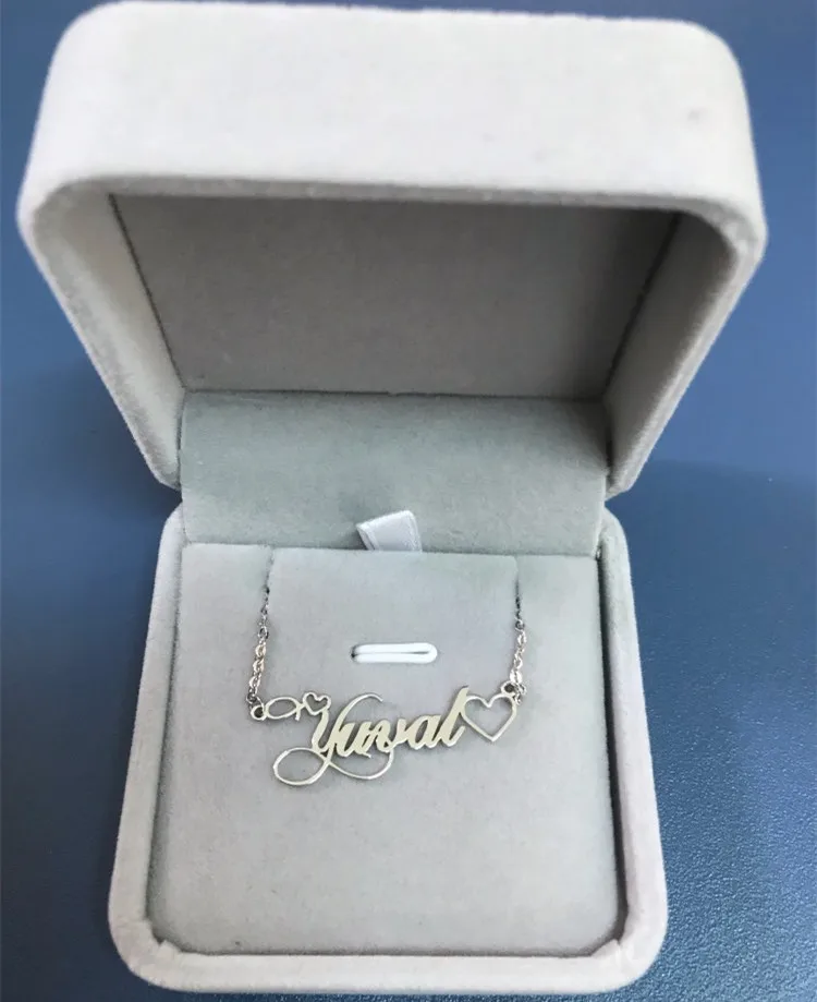 Silver Chain Heart Charm Custom Name Statement Necklace Personalized Cursive Script Collier Christmas Jewelry Valentine's Gift
Silver Chain Heart Charm Custom Name Statement Necklace Personalized Cursive Script Collier Christmas Jewelry Valentine's Gift