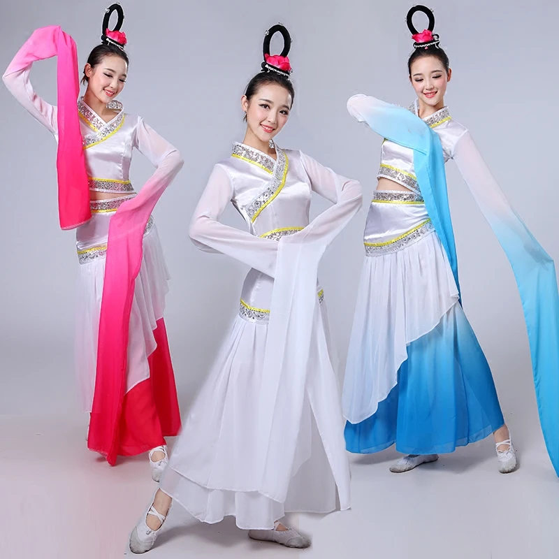 Classical Chinese Folk Dancing Costume Women Yangko Dancing Dress Long Water Sleeve Dancer Wear Hanfu Stage Dresses
Classical Chinese Folk Dancing Costume Women Yangko Dancing Dress Long Water Sleeve Dancer Wear Hanfu Stage Dresses