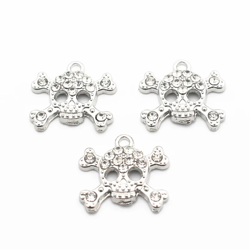New arrival 20pcs/lot Metal Silver Crystal white skull Dangle Charms Fit DIY Necklace Bracelet Jewelry
New arrival 20pcs/lot Metal Silver Crystal white skull Dangle Charms Fit DIY Necklace Bracelet Jewelry