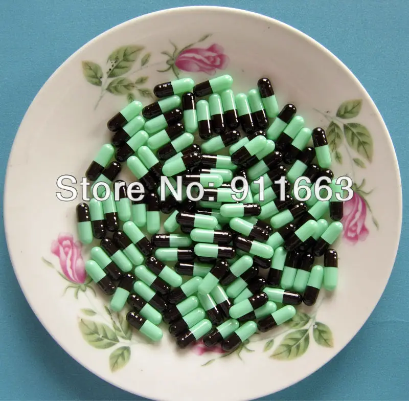 4# 1,000pcs! black-green colored capsules/gelatin empty capsules sizes 4(joined or seperated empty capsules)!
4# 1,000pcs! black-green colored capsules/gelatin empty capsules sizes 4(joined or seperated empty capsules)!