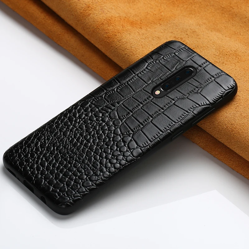 

luxury Shockproof Genuine Leather Case For Oneplus 8T 7 6T 6 7Pro 7t 7Tpro Armor Back Cover crocodile Garin Phone Case Leather