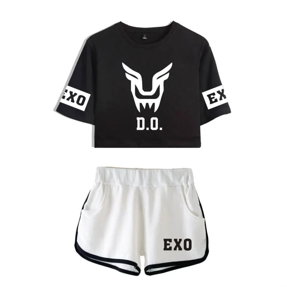 EXO 2018 Cool Summer Two Piece Set Women T-shirts EXO Kpop Fashion Print Suit Casual Sexy Cotton Crop Tops&Shorts Sets For Women
EXO 2018 Cool Summer Two Piece Set Women T-shirts EXO Kpop Fashion Print Suit Casual Sexy Cotton Crop Tops&Shorts Sets For Women