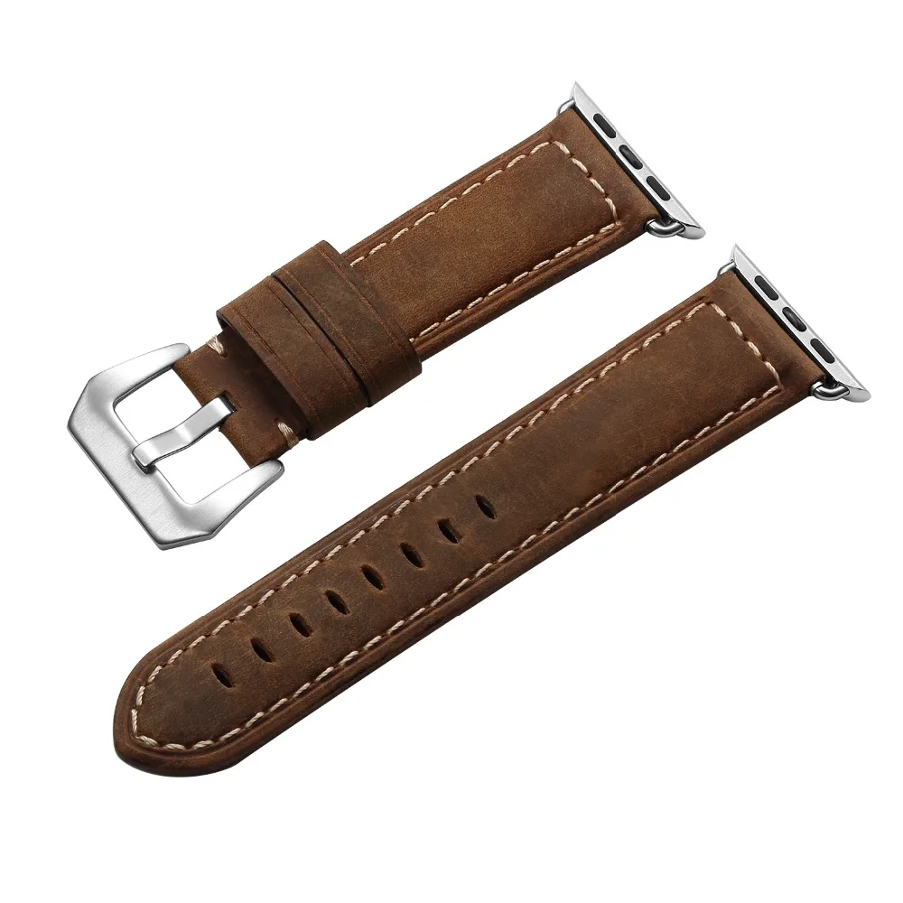 Ремешок кожаный для Apple Watch 4 3 2 1 40 мм 44 браслет iWatch из натуральной кожи с