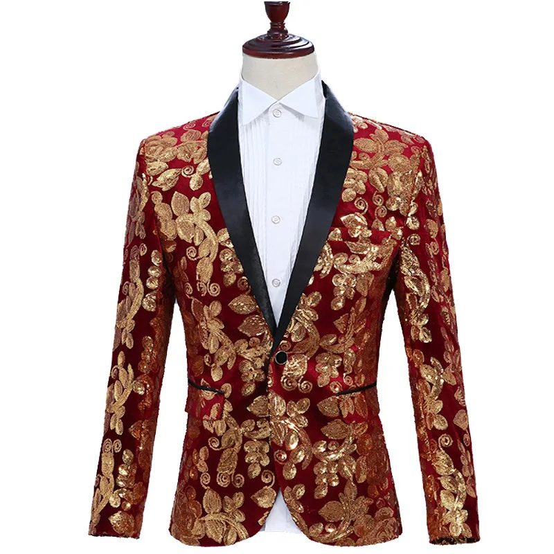 YUSHU Male Shawl Lapel Blazer Classic Black Velvet Sequins Slim Suit Jacket Fashion Casual Wedding DJ Club Stage Singer Costume
YUSHU Male Shawl Lapel Blazer Classic Black Velvet Sequins Slim Suit Jacket Fashion Casual Wedding DJ Club Stage Singer Costume